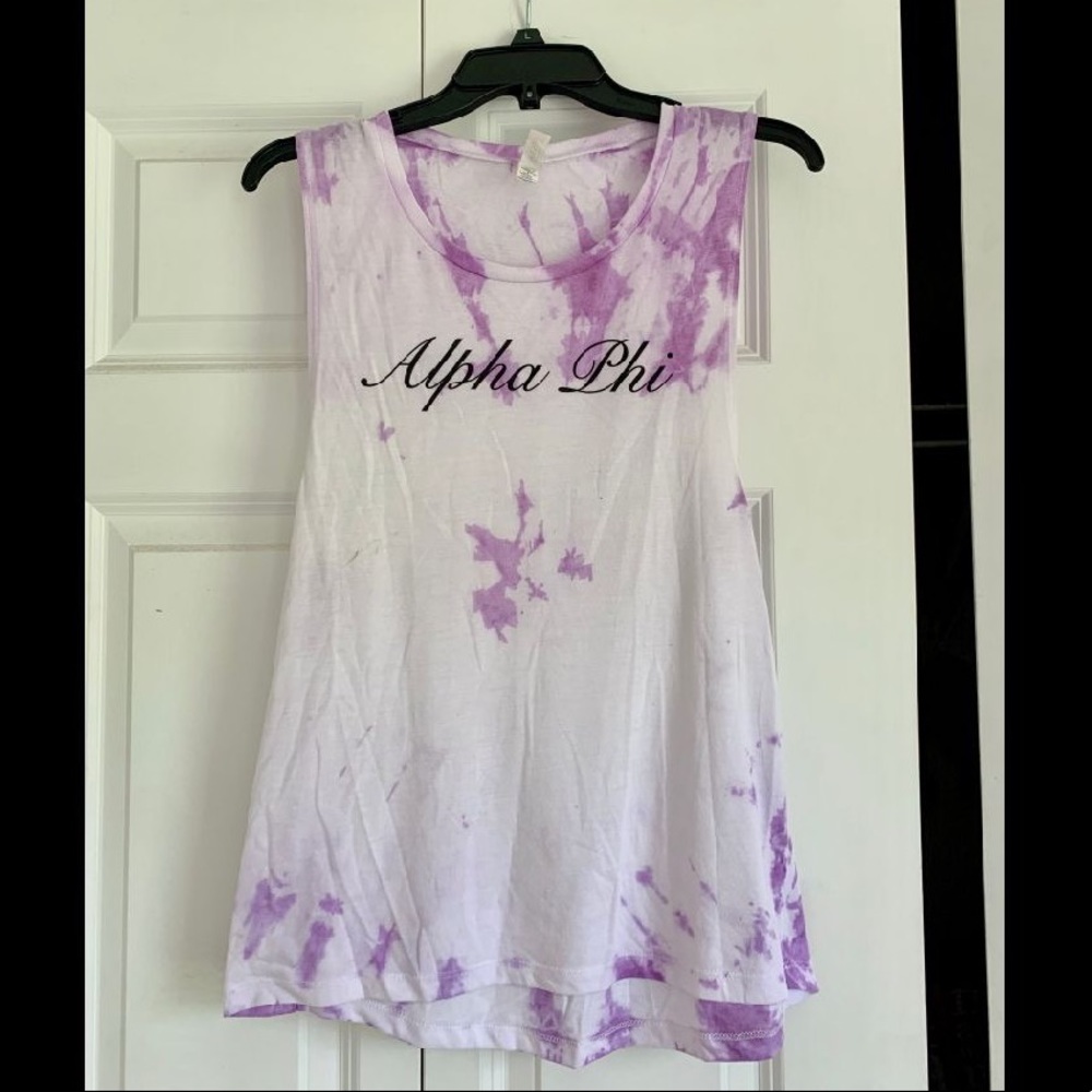 Purple Tie-Dye Alpha Phi Sorority Tank Top